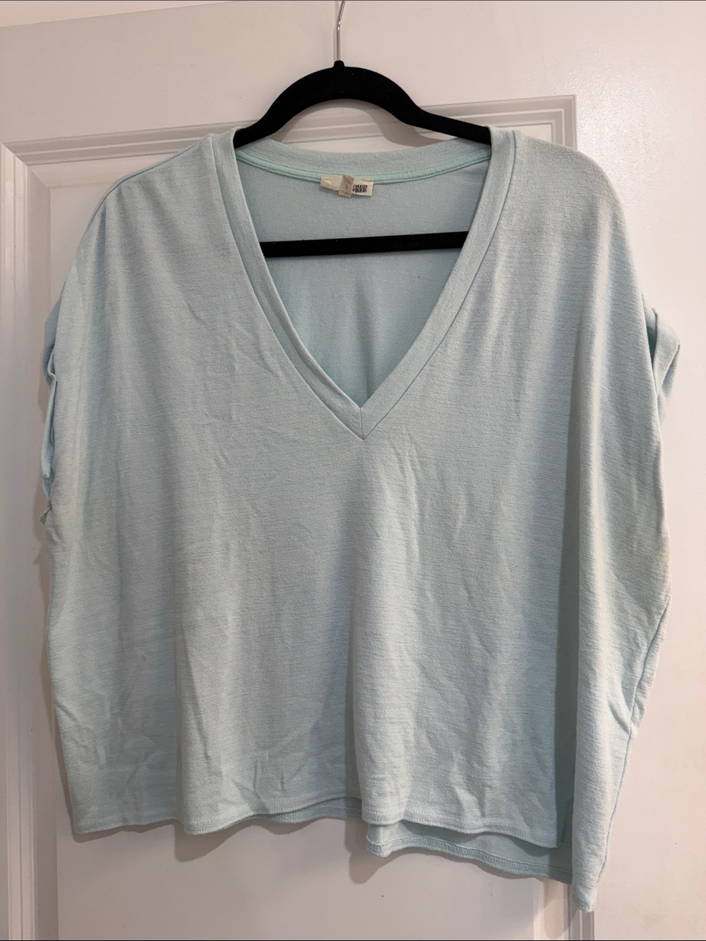 Wilfred Light Blue V-Neck Short Sleeve